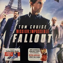 Mission Impossible: FALLOUT (Blu-Ray + DVD + Digital-2018) Tom Cruise!