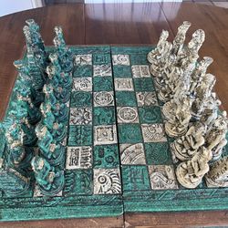 Vintage Aztec Chess Board 