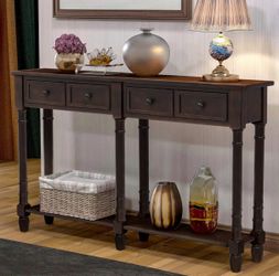Long Wood Console Table with 2 Drawers