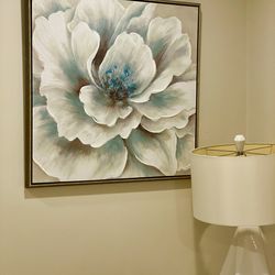 Oil on Canvas wall picture . 34”x 32” .  Wooden frame .