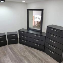 Dresser with Mirror, Chest and Nightstands ⚜️ Cómoda con Espejo, Gavetero y Mesitas de Noche 🚛[Fast-Delivery]💨