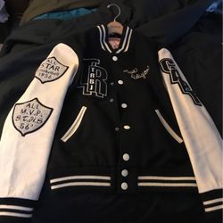 Vintage True Religion Varsity Jacket Black And Cream