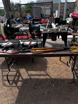 DeWalt Miter Saw with Mixed Hand Tools