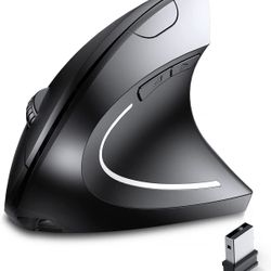Ergonomic Mouse Wireless,Rechargeable Vertical Mouse with USB Receiver,6 Buttons 800/1200/1600 Computer Mouse for Laptop