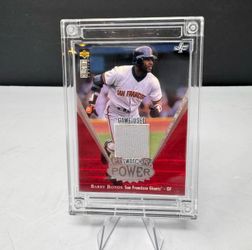 Barry Bonds Game Used Relic Card | Jersey Fusion Swatch Power | Giants MLB Collector Piece