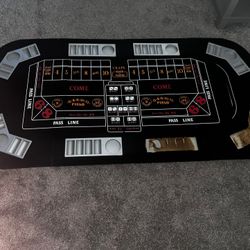 Poker, Blackjack, and Craps table