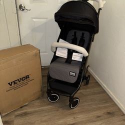 VEVOR Standard Baby Infant Stroller with 95-150 Adjustable Backrest & 0/90 Adjustable Footrest, One-Click Folding Newborn Stroller with Cup Holder 