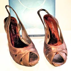  Nine West  Mary kate Brown Suede Heel Size 8 