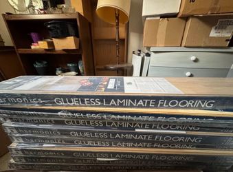 9 Boxes Harmonics Glueless Laminate Flooring – Cabin Maple – 154.6 Sq Ft
