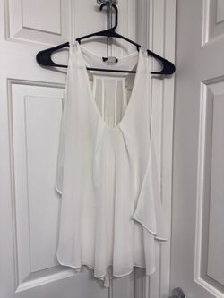White Sleeveless Flowy Top with Corset Detail