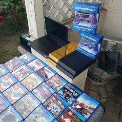 Gold & Black READ WITH ME noo Games No Monitor. Just PS4 with 2 Controllers for $160! G Story monitor $240! & $20! To $40! Per Game. No sad stories