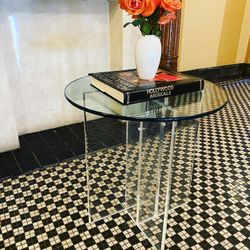 Vintage Lucite Side Table 24”x26”H 