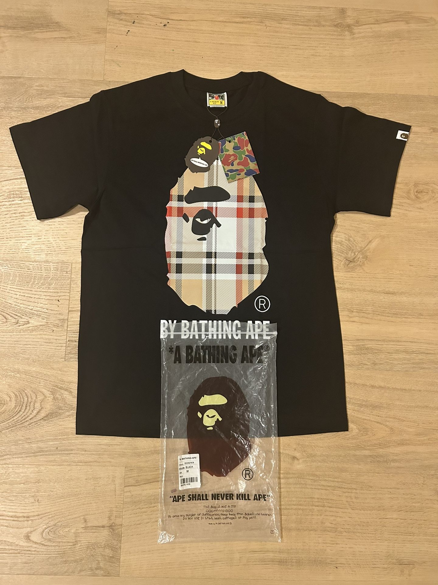 New Bape X Burberry T- Shirt Size Medium