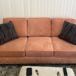 Pink Suede Couch