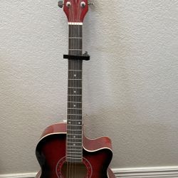 Red Acoustic Guitar 