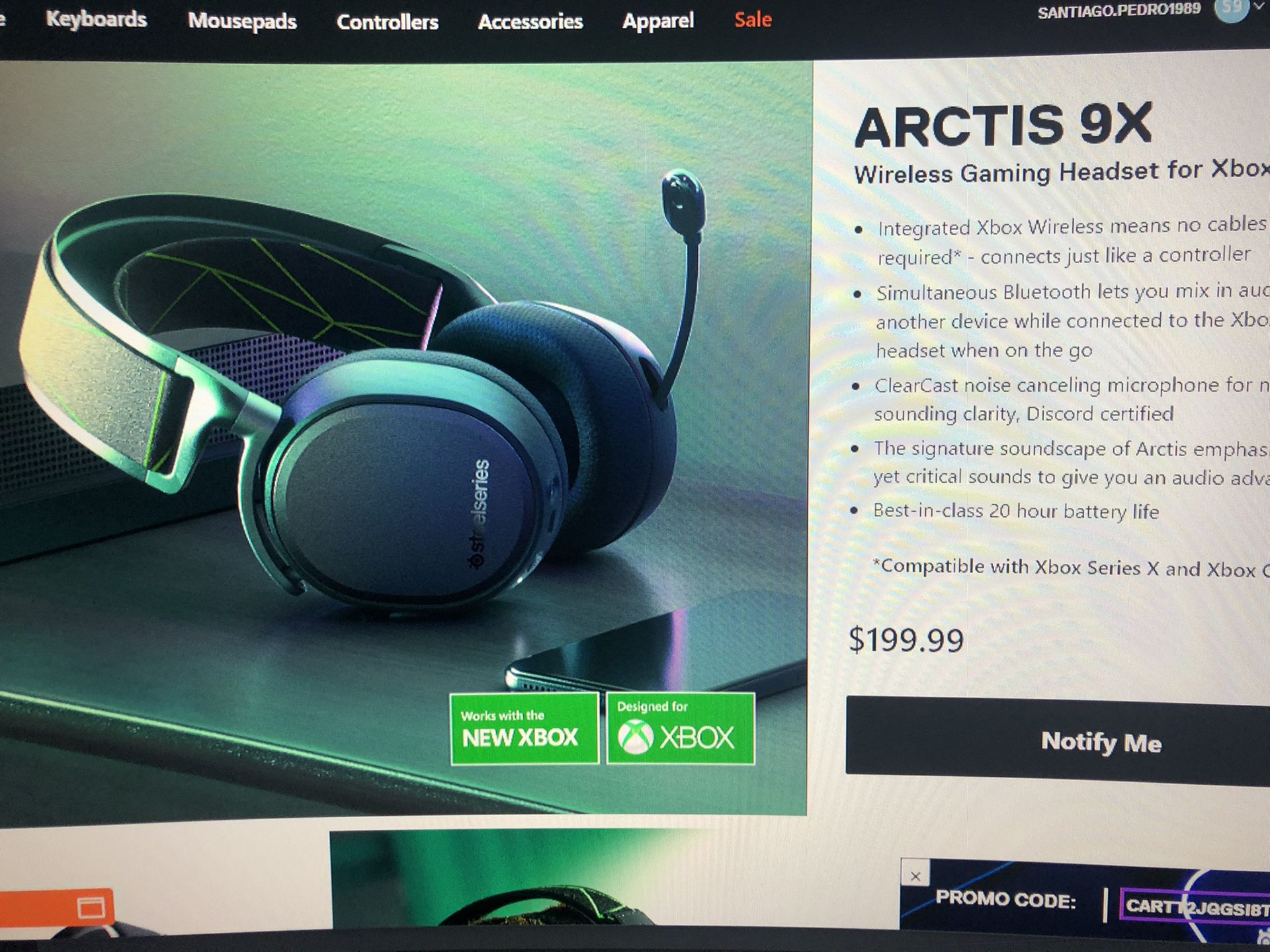SteelSeries Arctis 9X gaming headset