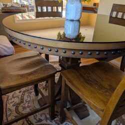 Dining Table With Chairs, Round, Counter High