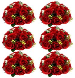 Flower Balls -6 PCs  Red Roses