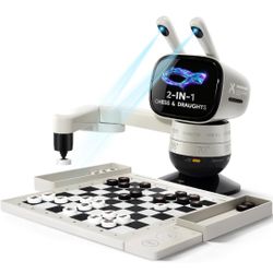 ☆ SenseRobot Lite — AI Robotic Chess & International Draughts (10×10) Set | 25 Chess Levels (Elo 200–2900), Epic Duel Elo 3200, Voice Guidance, Screen