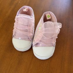 First Steps Pink Sequin Ruffle Baby Shoes 6-9M