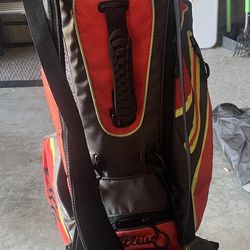 The Titleist 3 Way Black & Red Carry / Stand Golf Bag With Rain Cover