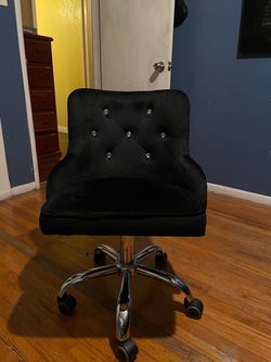 Bebe Black Velvet Vanity Chair