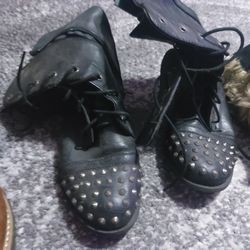 Studded black boots 