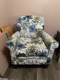 Floral Upholstered Accent Armchair - Set of 2