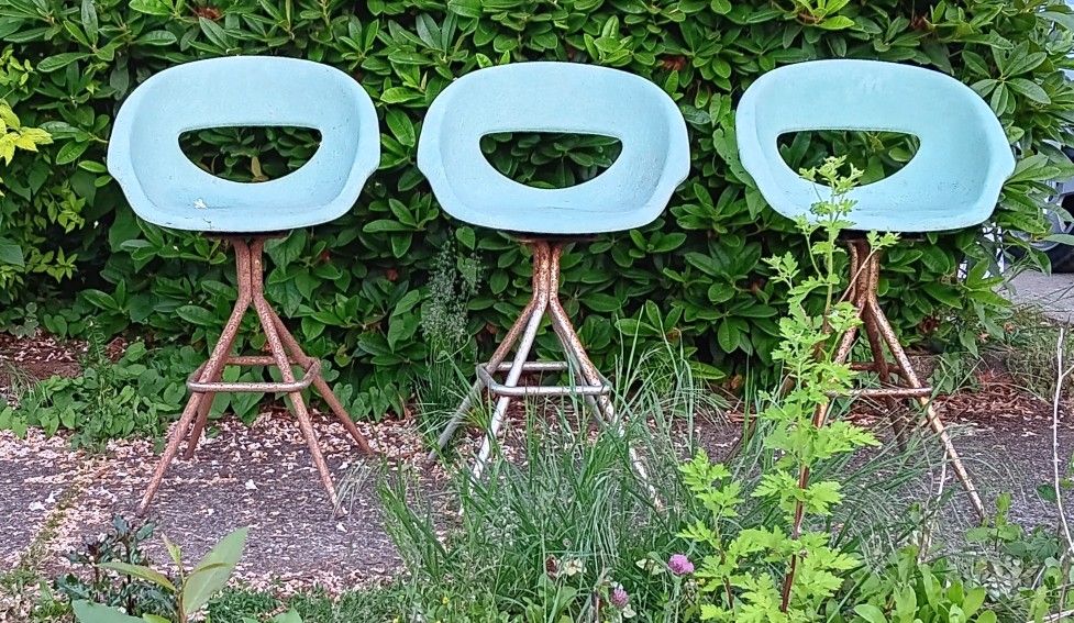 Set of 3 Authentic MCM "Joal" Swivel Chairs Stools