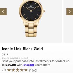 Daniel Wellington Iconic Link Black Gold Watch