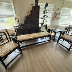 Asian solid rose wood living room set 
