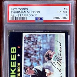 All Prices Lowered! 1971 Topps All Star Rookie Card RC Thurman Munson PSA 6 New Grade HOF Yankees Baseball 