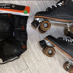 Oxelo Quad Roller Skates + New Protective Pads – Like New – $50