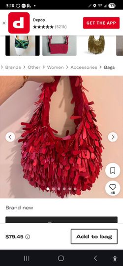 Red Sequin Paillette Shoulder Bag