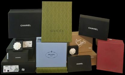 Authentic Chanel boxes, Gucci shirt boxes, Christian Louboutin shoe boxes for sale