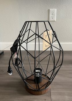 Decorative Lamp With Wooden Base
