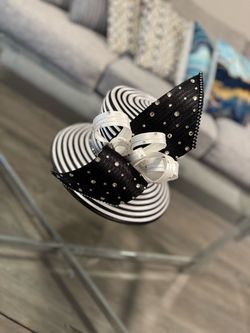 Black and white church hat