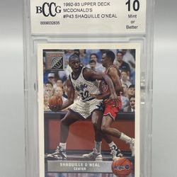 (Lot of 2) 1992-93 Upper Deck McDonald’s P43 Shaquille O’Neal Rookie