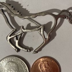Vintage Sterling Silver 925 Horse Broach Pin