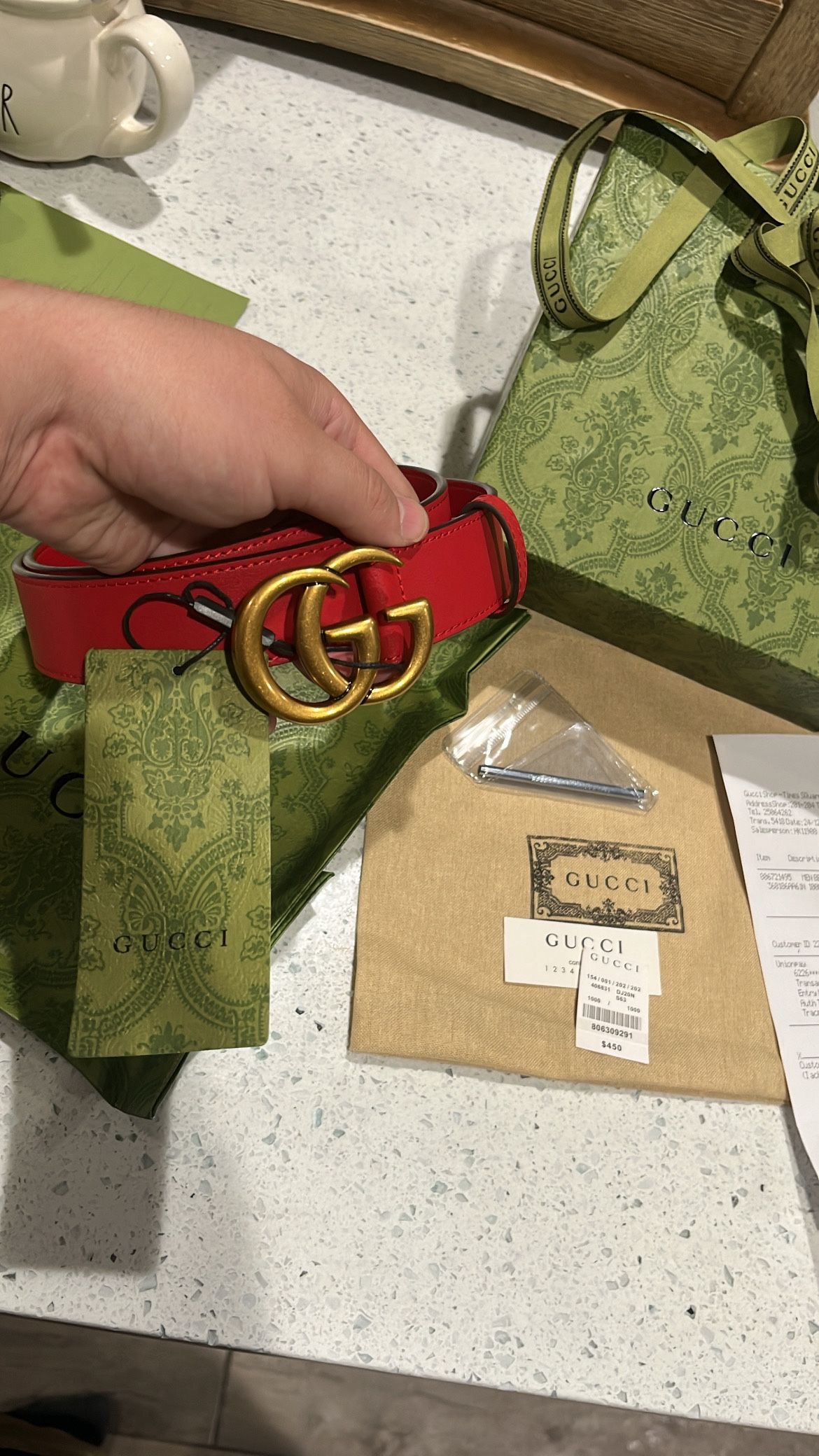 Gucci Belt Double G Logo (Kid Size) 28-30 100CM