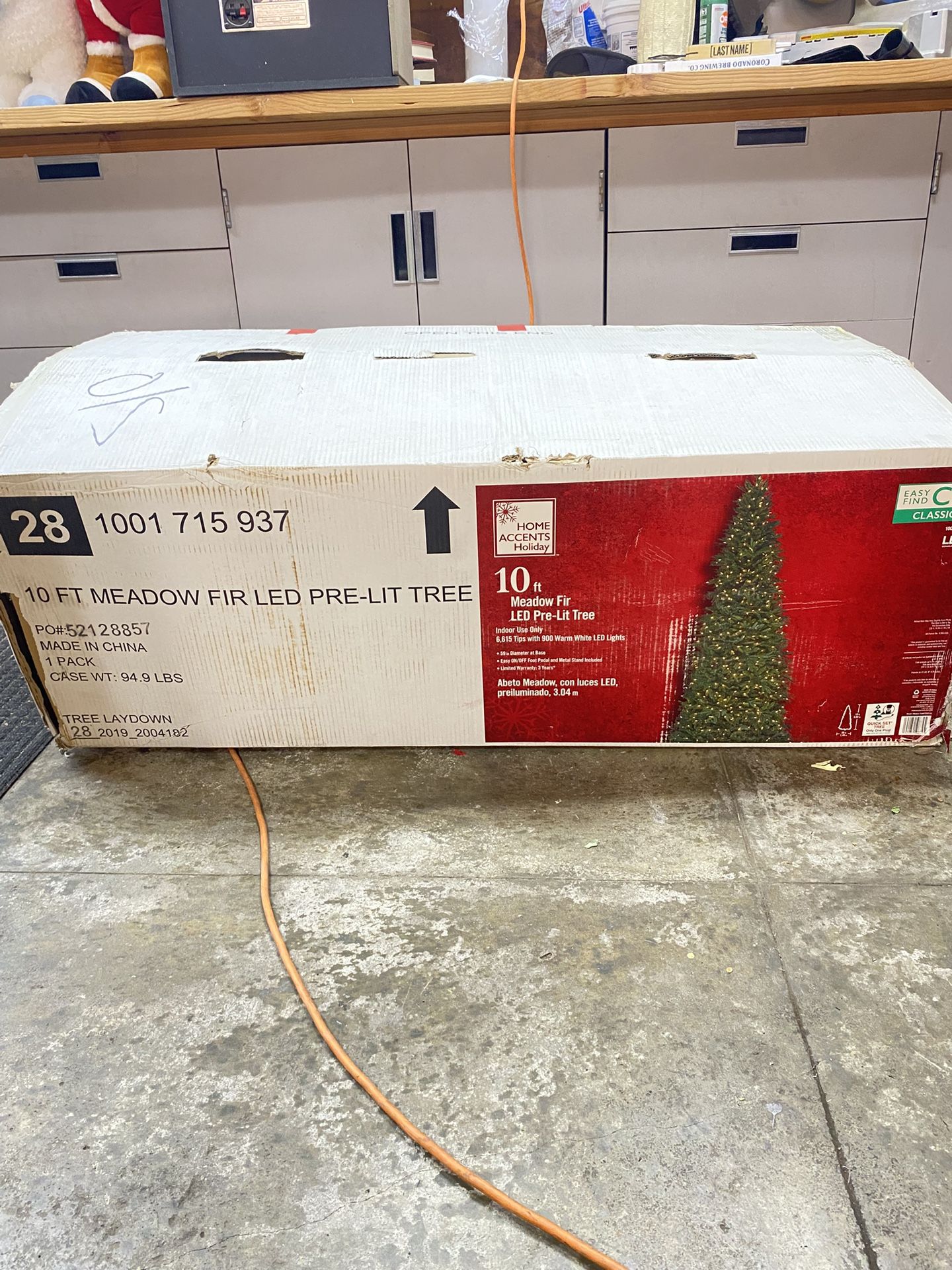 New 10 Foot Christmas Tree Meadow Fir Led Pre-Lit Home Accents