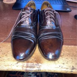 Bally Leather Cap Toe Lace up Dress Shoes