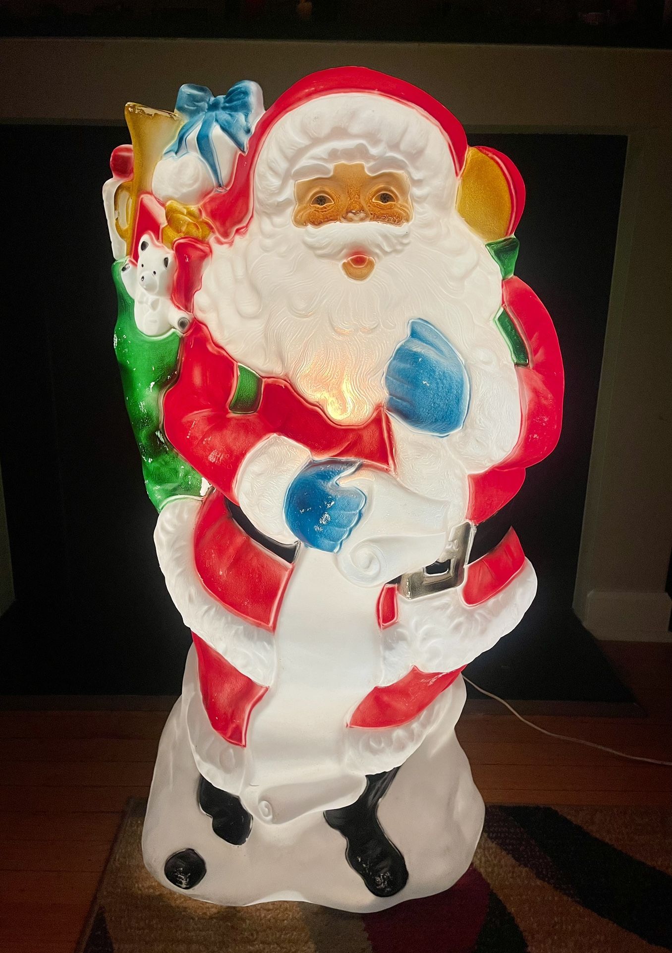 Vintage "Santa's Best" Santa Claus Sack Full of Toys Lighted Blow Mold π
π»π