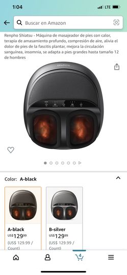 RENPHO Foot Massager Machine with Heat, Shiatsu Deep Kneading, Multi-Level Settings, Delivers Relief for Tired Muscles and Plantar Fasciitis, Fits Fee