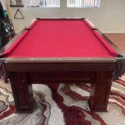Pool Table 8ft With Dinning Top  ( Free Delivery & Set Up & New Color Felt Of Your Choice ) 
