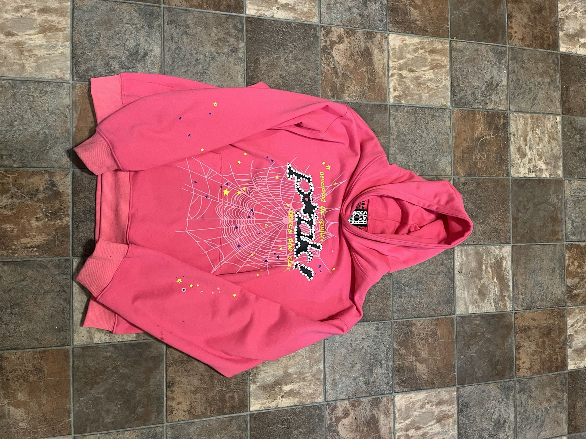Pink Spider Hoodie Size L