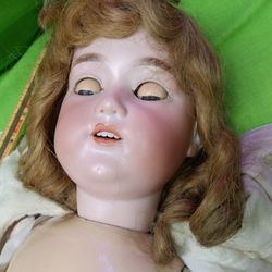 Bisque German Doll   Orig.Chestnut Wig 24"