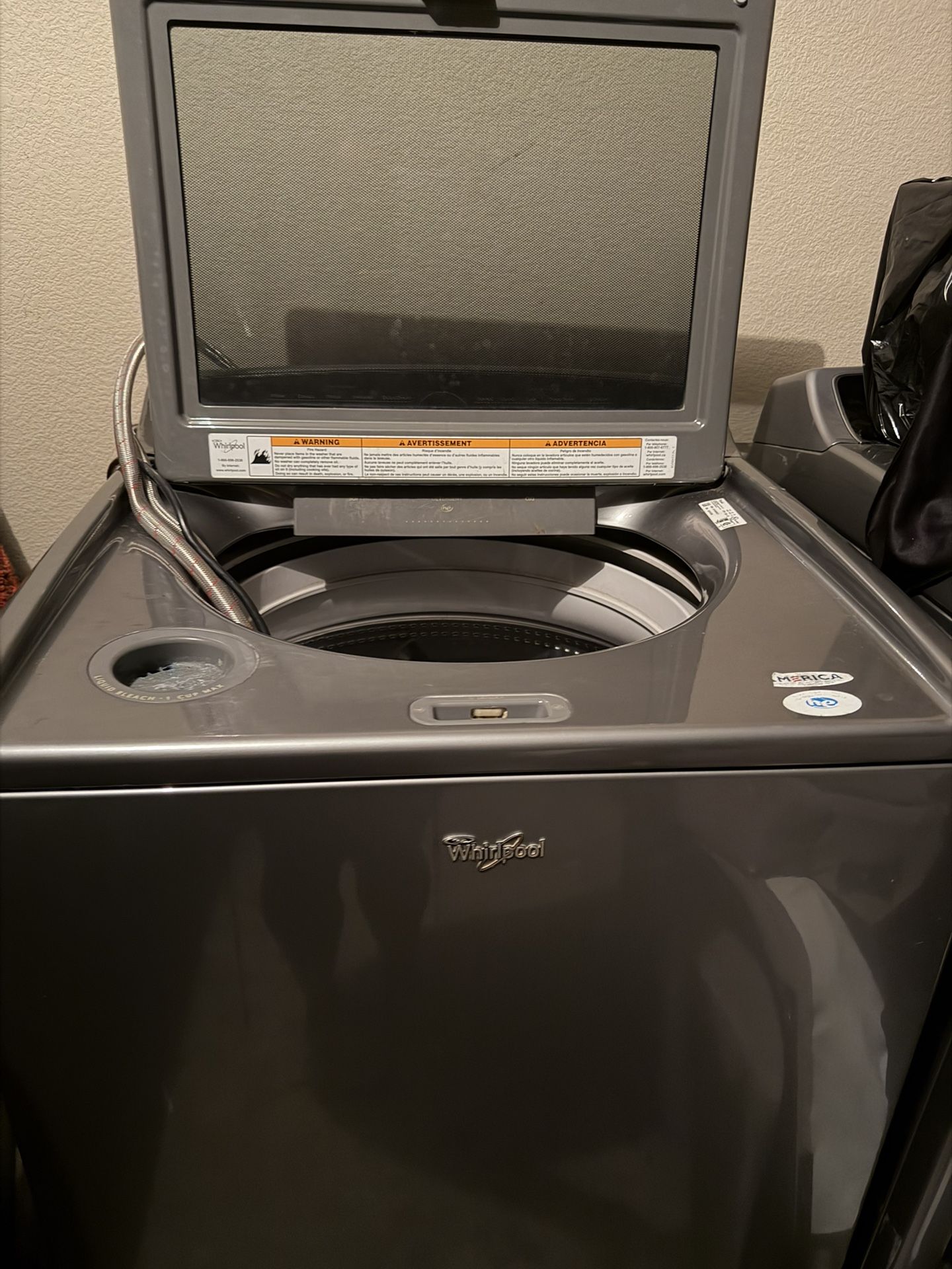 Side-by-Side Washer & Dryer Set with Top Load Washer and Electric Dryer in Chrome (Negotiable)