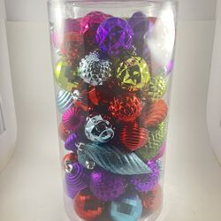 NEW 80-Piece Shatterproof Christmas Ornaments – Bright Rainbow Colors $22