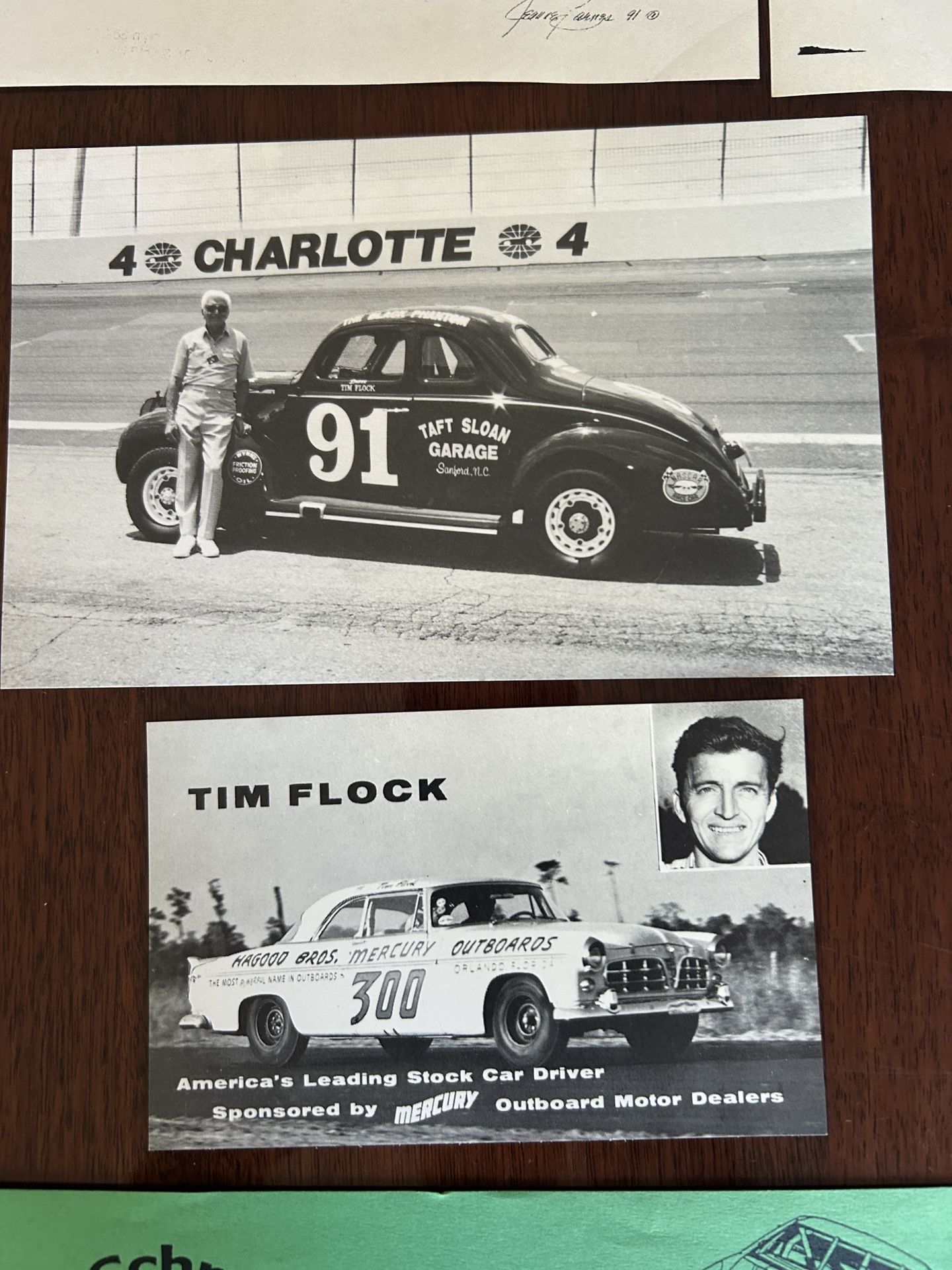 Race driver, Tim Flock, and Ken Schrader racing memorabilia nine items Autographs,